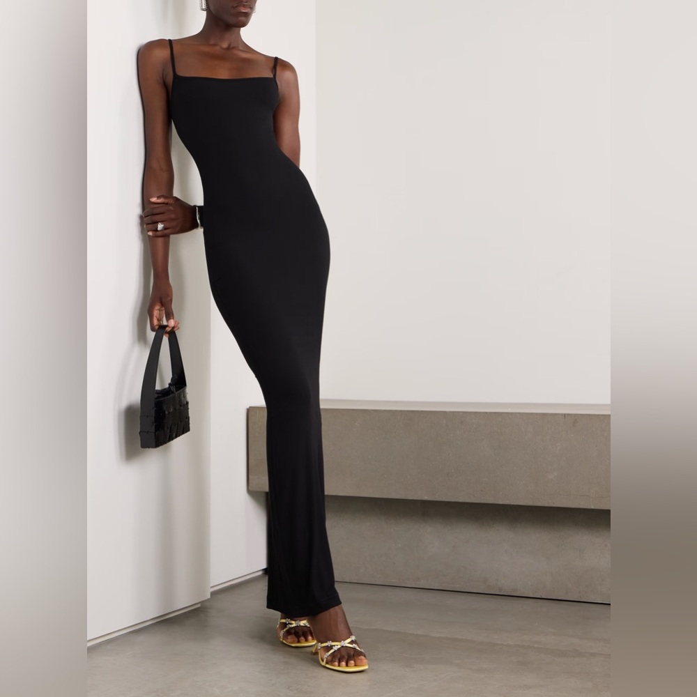 SKIMS Black lounge Spaghetti Strap Maxi Dress
